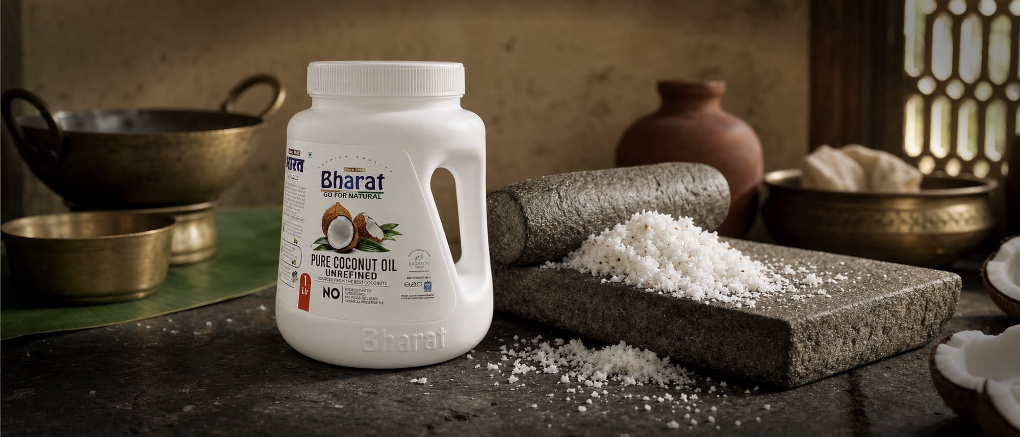Coconut oil in use