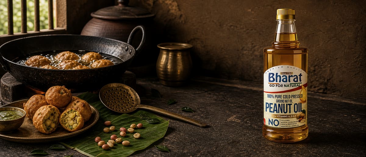 Groundnut oil in use