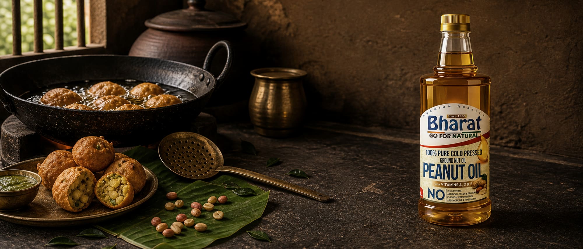 Groundnut oil in use