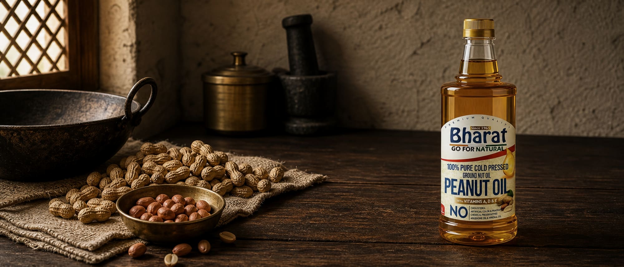 Groundnut oil in the kitchen