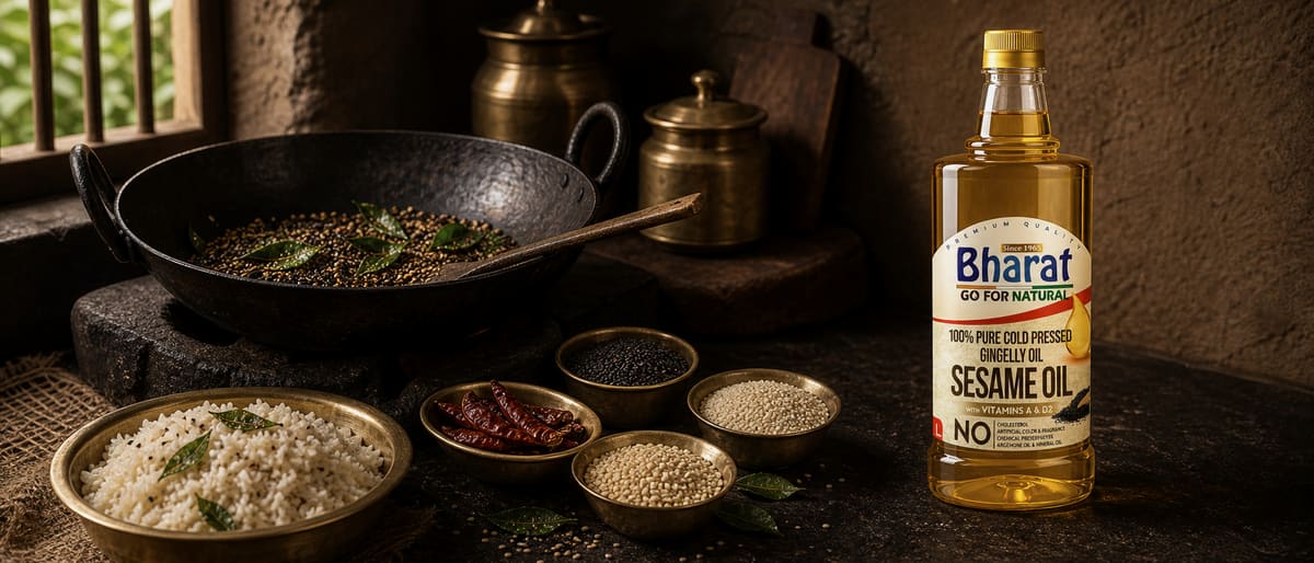 Sesame oil in use